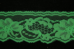2 Inch Flat Lace, Emerald Green (50 Yards) MADE IN USA
