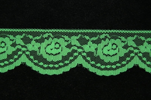 2.125 inch Flat Lace, kelly green (50 yards) MADE IN USA