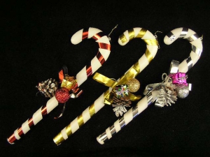 Decorated Candy Cane Ornament (lot of 12)