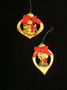 Gold Ornament, with red accents (lot of 6)