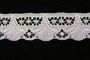 1.125 inch Flat Lace, lavender-white (50 yards) MADE IN USA