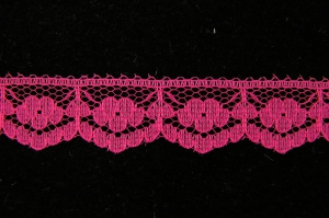 .75 Inch Flat Lace Trim, Fuchsia (100 yards) MADE IN USA