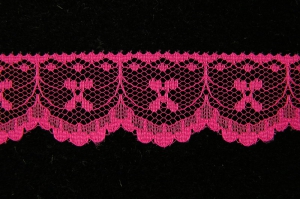 1 inch Flat Lace, fuchsia (50 yards) MADE IN USA