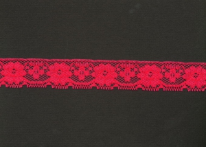 1.125 inch Flat Lace, fuchsia (50 yards) 271 fuchsia MADE IN USA