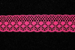 1.125 inch Flat Lace, Fuchsia (50 Yards) MADE IN USA