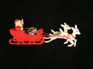 Santa with Sleigh and Two Reindeer (lot of 24)
