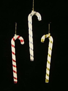 Candy Cane Ornament, 7 inch (lot of 24)