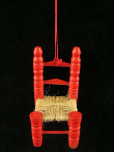 Chair Ornament, 4.5 inch, red (lot of 6) SALE ITEM