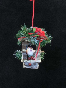 Decorated Birdhouse Ornament (lot of 6) SALE ITEM