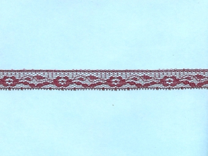 .75 inch Flat Lace, burgundy (100 yards) 355 burgundy MADE IN USA