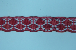.75 inch Flat Lace, burgundy (100 yards) MADE IN USA