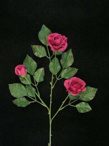 Rose & Rosebud, burgundy (lot of 12)