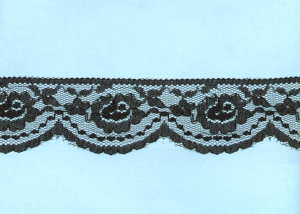 2 inch Flat Lace, black (50 yards) MADE IN USA