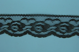 1.25 inch Flat Lace, black (50 yards) 2611 black MADE IN USA