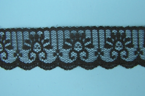 1.25 Inch Flat Lace, Black (50 Yards) MADE IN USA