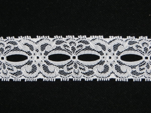 1.625 Inch Flat Beading Lace, White (50 yards) MADE IN USA
