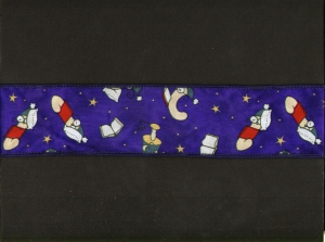 2.5 inch Wired Everyday Ribbon, blue bookworm (3 yards)