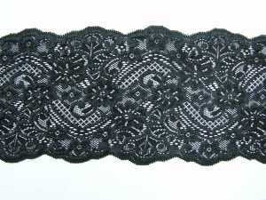 6.25 Inch Flat Double Edge Galloon Lace, Black (172 Yard FULL SPOOL) MADE IN USA