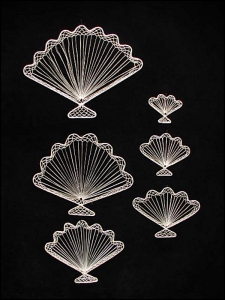 Abaca Shell Fan, set of 6 (lot of 12 sets) SALE ITEM