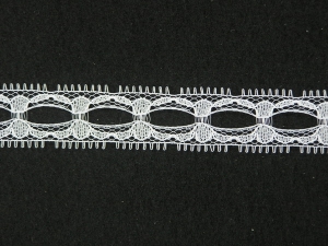 .75 inch Flat Beading Lace, White (600 YARDS FULL SPOOL)