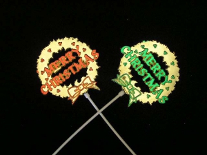 "Merry Christmas", Florist Pick gold (lot of 12)