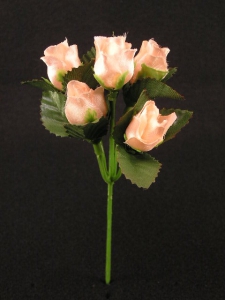 Satin Rosebud Pick, peach (lot of 72)