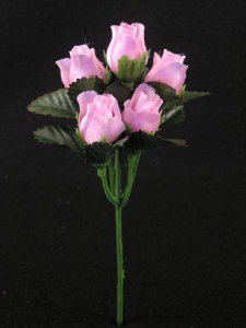 Satin Rosebud Pick, pink (lot of 72)