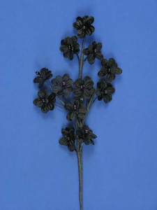 Bridal Flower, black (Lot Of 12 pcs. - 2 Bags x 6 pcs. Per Bag)