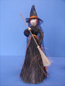 Witch with Broom, 8 inch (lot of 6) SALE ITEM