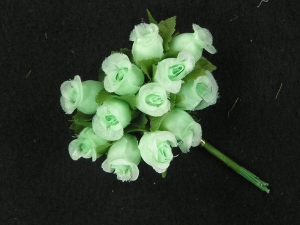 Miniature Rose Rosebud, mint green (lot of 12 bunches) SALE ITEM