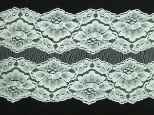 7.25 inch Flat Double Edge Galloon Lace, Ivory (122 YARDS FULL SPOOL) MADE IN USA