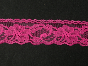 2 Inch Flat Lace, Fuchsia (400 Yards - FULL SPOOL) MADE IN USA