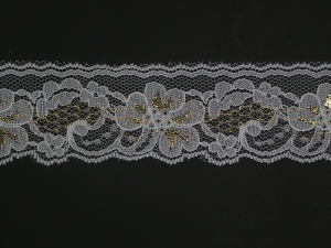 2 Inch Flat Lace, White-Gold (400 YARDS - FULL SPOOL) MADE IN USA