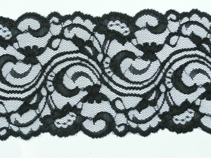 5.25" Flat Double Edge Galloon Lace, Black (106 YARDS - FULL SPOOL) MADE IN USA