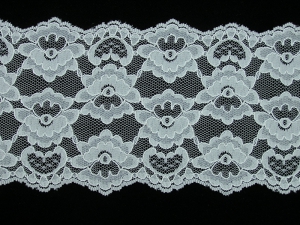 5.25 Inch Flat Double Scalloped Edge Galloon Lace, Ivory (144 YARDS - FULL SPOOL) MADE IN USA
