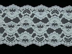 5.25 Inch Flat Double Scalloped Edge Galloon, Lace Ivory (126 YARDS - FULL SPOOL) MADE IN USA