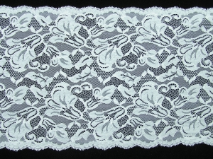 9.75 Inch Flat Double Scalloped Edge Galloon Lace, Pearl (227 YARD - FULL SPOOL) MADE IN USA