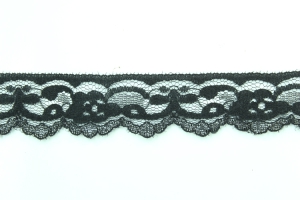 1.375 Inch Flat Lace, Black Iridescent (360 YARDS - FULL SPOOL) MADE IN USA