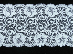 5.88" Flat Double Edge Galloon Lace White (25 YARDS) MADE IN USA