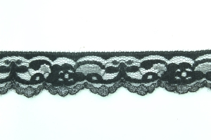 1.375 inch Flat Lace, Black Iridescent (50 yards) MADE IN USA