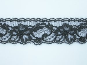 2 inch Flat Lace, Anthracite (50 yards) 9665 Anthracite 50..Black,  MADE IN CHINA