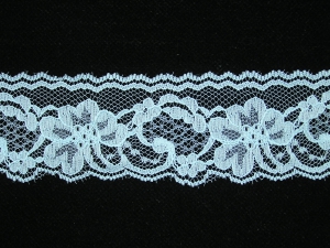 2 inch Flat Lace, Crystal Blue (50 yards) 9665 Crystal Blue 50, MADE IN CHINA