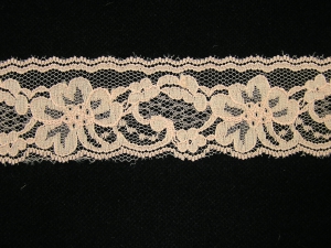 2 inch Flat Lace, peach (50 yards) 9665 Peach 50, MADE IN CHINA