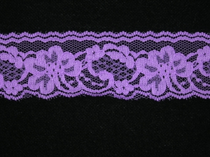2 inch Flat Lace, Amethyst Orchid (50 yards) 9665 Amethyst Orchid 50, MADE IN CHINA