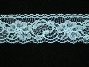 2 inch Flat Lace, Blue Light (50 yards) 9665 Blue Light 50, MADE IN CHINA