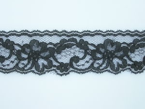 2 inch Flat Lace, Anthracite (520 YARDS FULL SPOOL) 9665 Anthracite 520..Black,  MADE IN CHINA