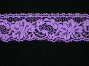 2 inch Flat Lace, Amethyst Orchid (520 YARDS FULL SPOOL) 9665 Amethyst Orchid 520, MADE IN CHINA