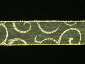 1.5 Inch Wired Gold Metallic Christmas Ribbon (50 Yards) SALE ITEM