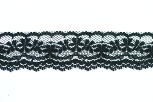 1.125 Inch Flat Lace, Black (50 yards) MADE IN USA