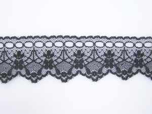 1.25 Inch Flat Lace, Black (50 yards)